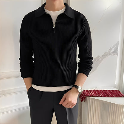 Justin - Schicker Herrenpullover mit Reißverschluss