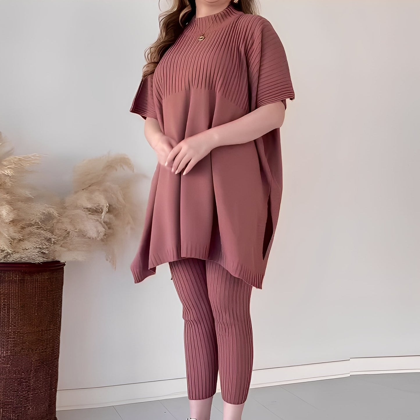 Roxanna - Gemütliches, locker geschnittenes Damen-Strickset aus zwei Teilen
