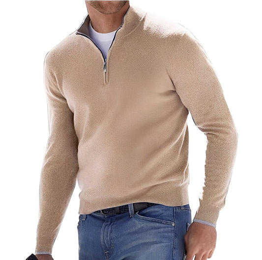 Nash - Herrenpullover mit kurzem Reißverschluss