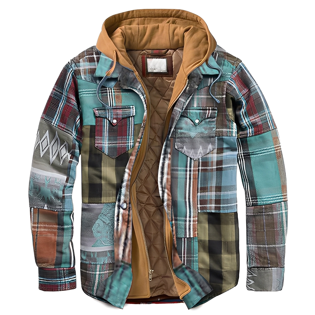 Flynn - Herrenjacke mit Kapuze und klassischem Karomuster