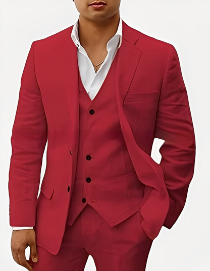 Beckham - Elegantes dreiteiliges Herren-Leinenset