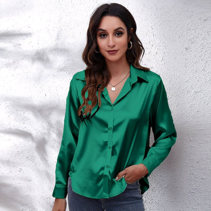 Haylee - Dünne Seidenbluse für Damen mit langen Ärmeln