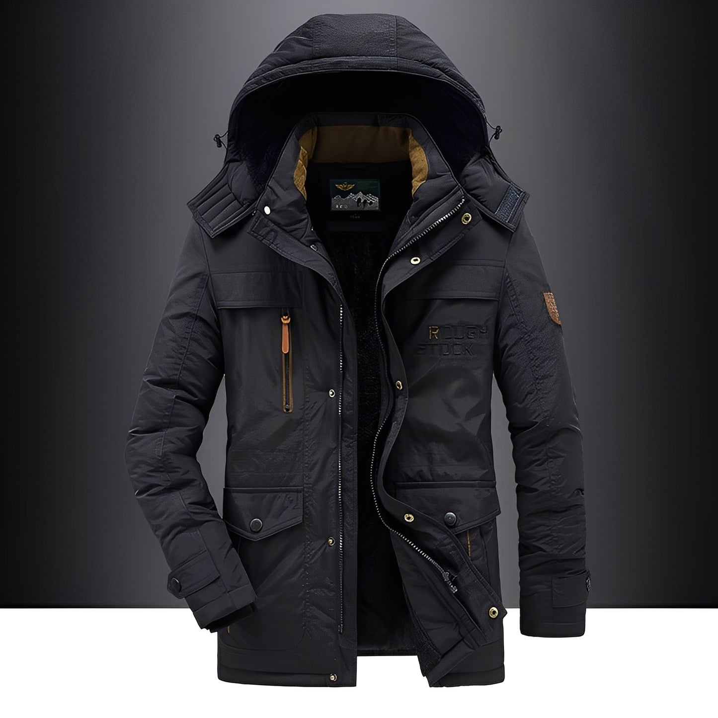 Roydon - Herren-Wintermantel mit Plüsch und Taschen, warm und bequem