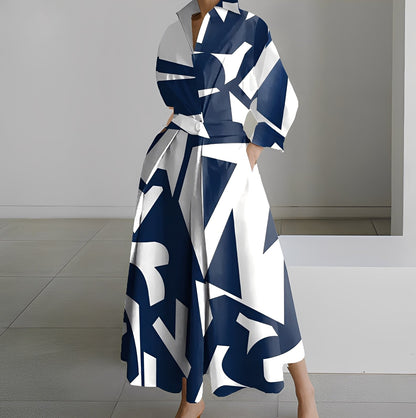 Lavina - Bequemes Frauenkleid mit langen Ärmeln und Taschen