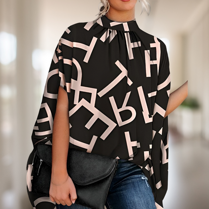 Zara – Locker geschnittene Bluse mit V-Ausschnitt