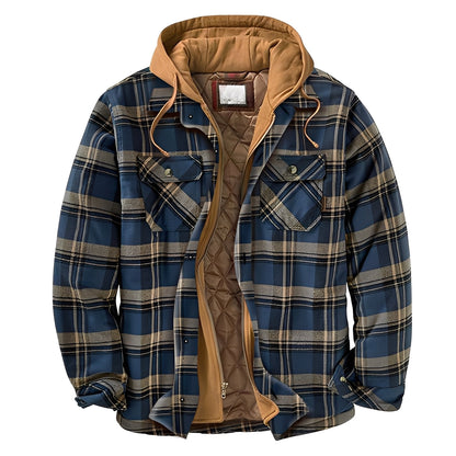 Flynn - Herrenjacke mit Kapuze und klassischem Karomuster