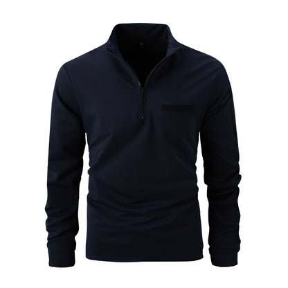 Lucian - Herren-Shirt mit Reißverschluss und Tasche fürs tägliche Tragen
