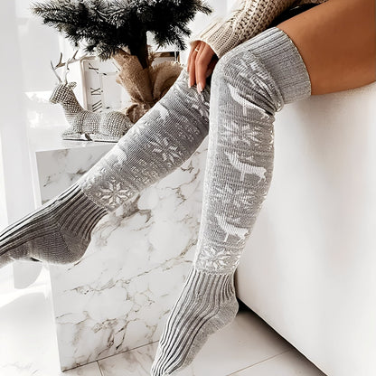 Carol - Stilvolle gestrickte Weihnachtssocken für Damen