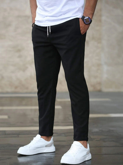 Allan - Bequeme Herrenhose aus Stretch mit Kordelzug, schlankes Design
