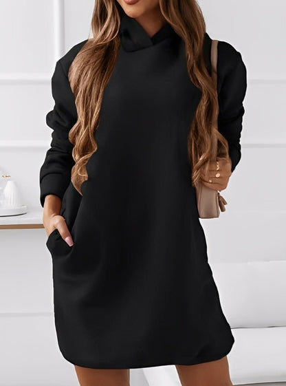 Michaela - Modisches kurzes Damenkleid mit Kapuze
