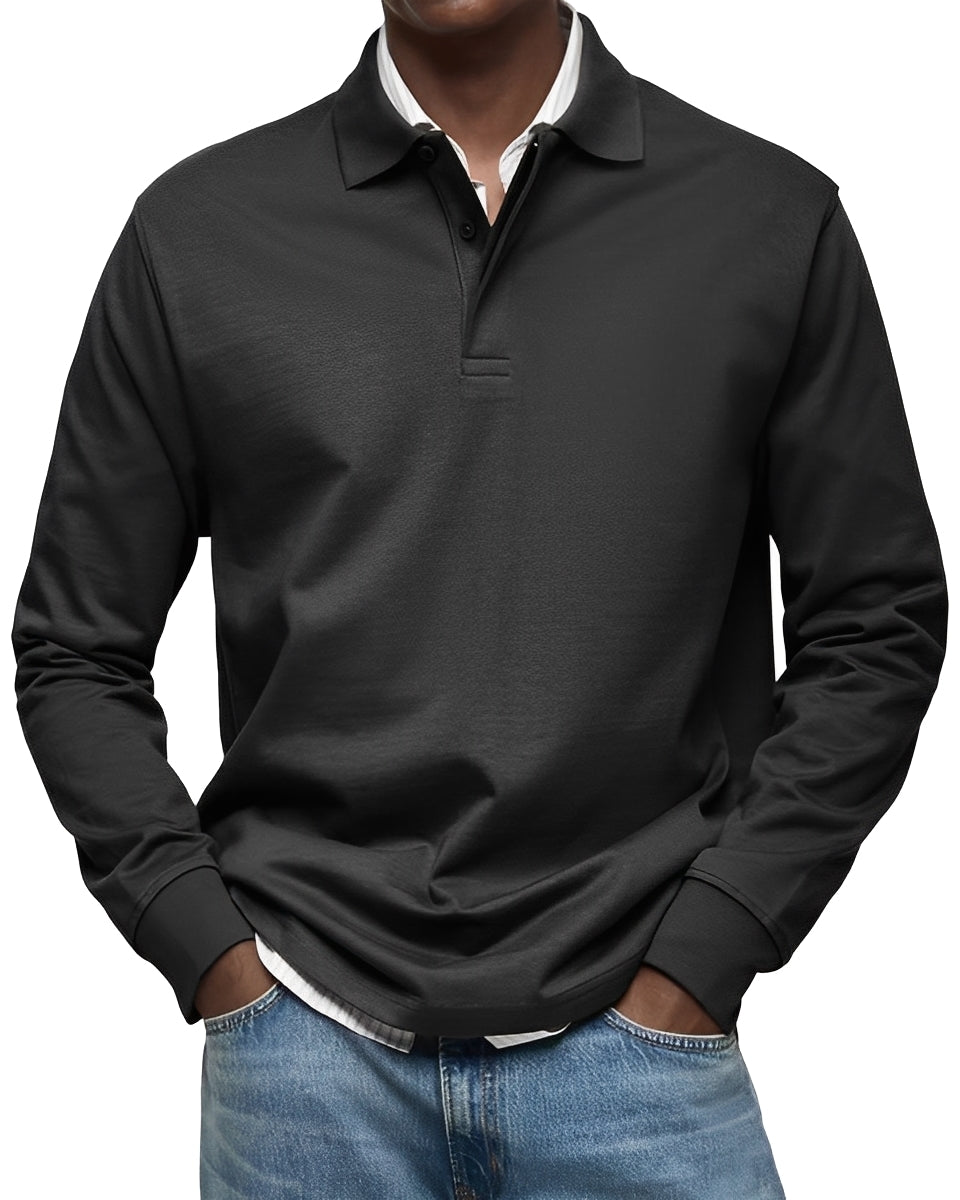 Rowan - Elegantes Langarm-Poloshirt für Männer