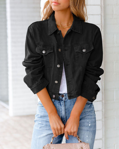 Carolyn - Bequeme Jeansjacke mit Taschen für Damen
