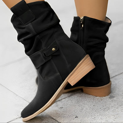 Marjorie - Bequeme Damen-Wildlederstiefel mit extra weiter Passform