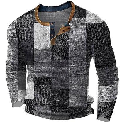 Brennan - Komfortables, bedrucktes Herren-Langarmshirt