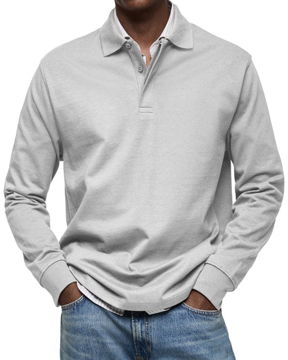 Dewey - Herren Langarm-Poloshirt, schlichtes Design