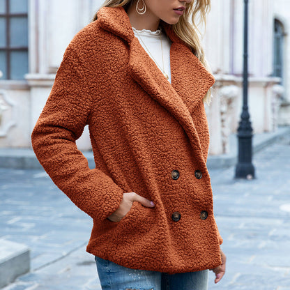 Brianna - Dicke lange Jacke für Damen mit Knöpfen