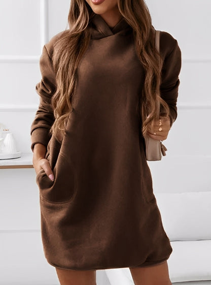 Michaela - Modisches kurzes Damenkleid mit Kapuze