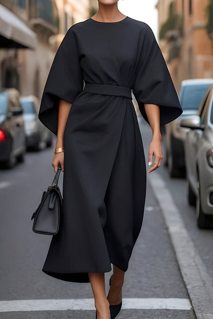 Nicole - Modisches Damen-Midikleid mit Puffärmeln