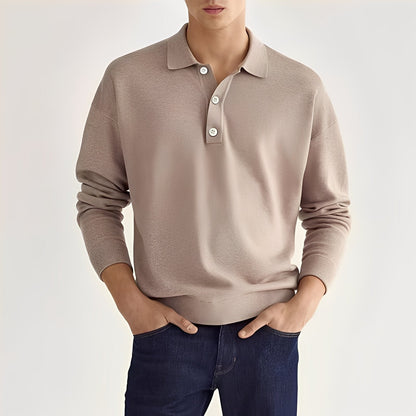 Dominic - Gemütliches Langarm-Poloshirt für Herren
