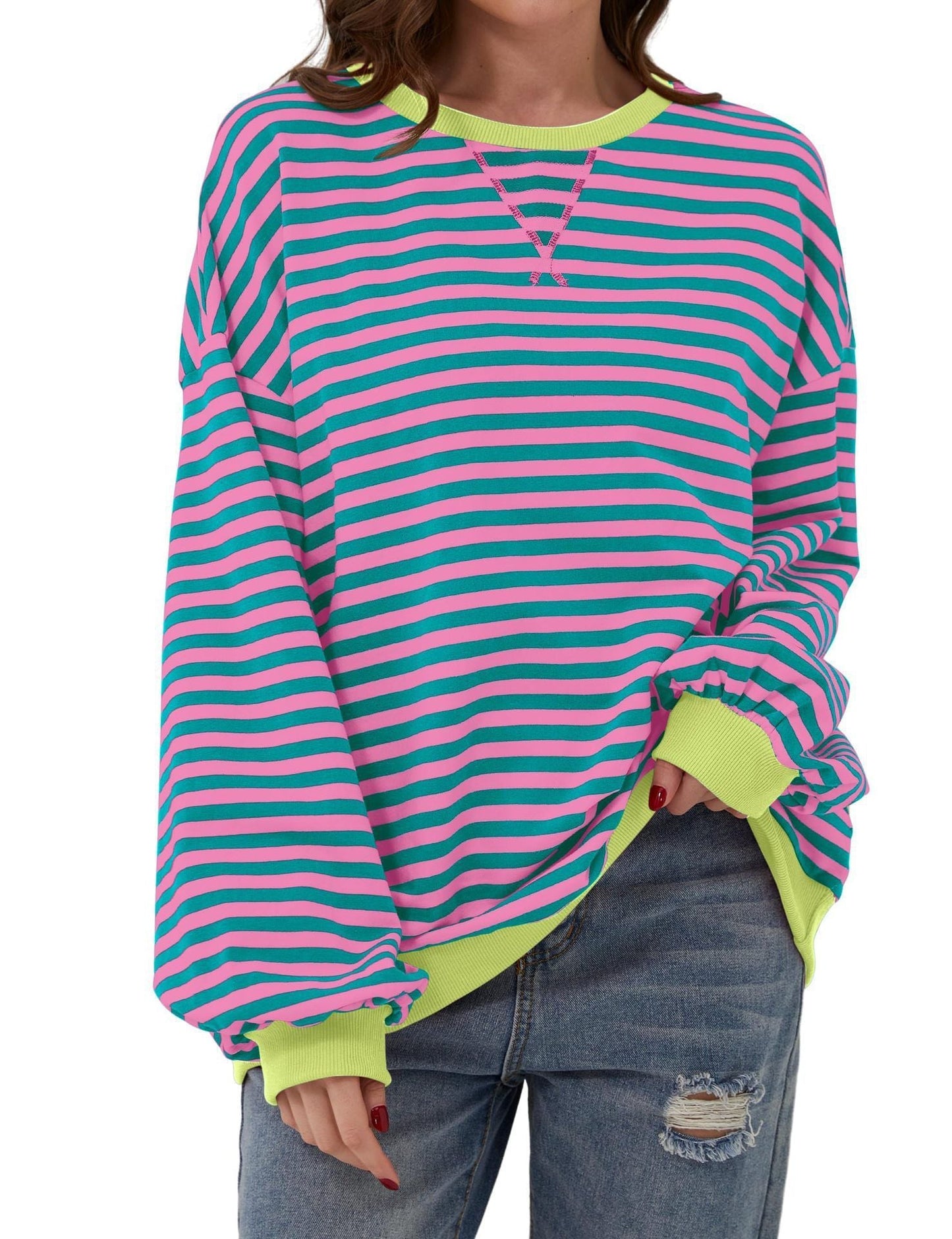 Cordelia - Eleganter, lockerer Damenpullover mit Streifen