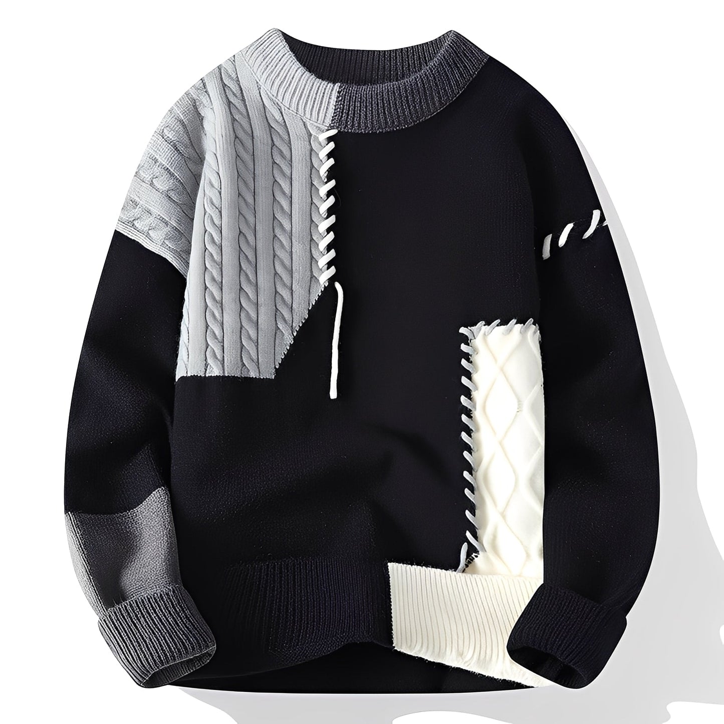 Curtis - Stylischer Herren-Fleecepullover mit Farbblock-Muster