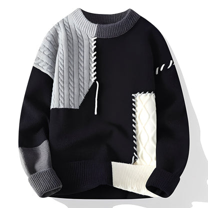 Carter - Stilvoller, warmer Herrenpullover im Patchwork-Stil