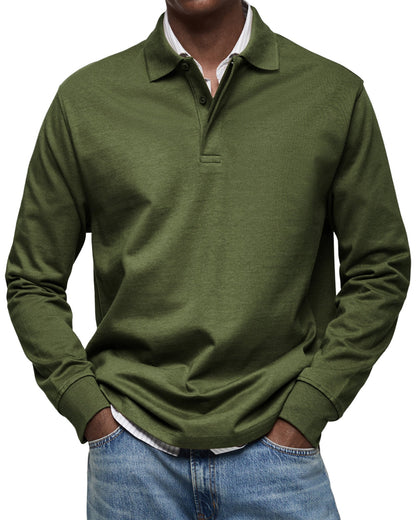 Dewey - Herren Langarm-Poloshirt, schlichtes Design