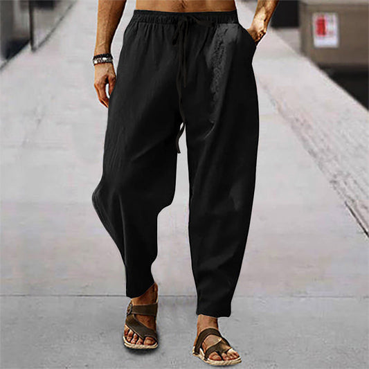 Titus – Lockere Strandhose aus Baumwolle-Leinen