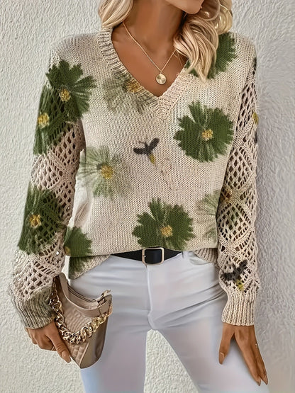Ashtyn - Schicker Damenpullover mit Blumendesign