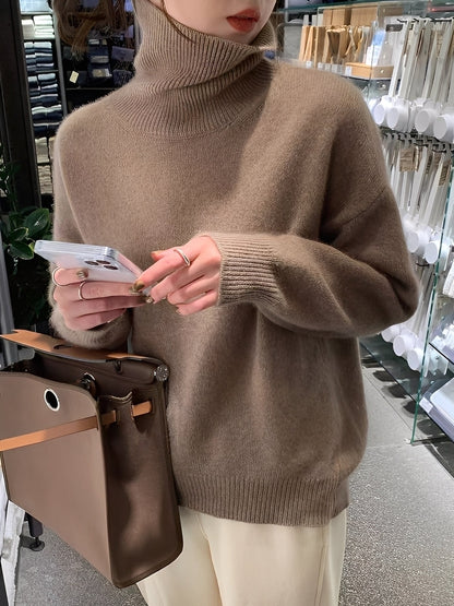 Adrienne - Schicker, lockerer Kaschmir-Rollkragenpullover