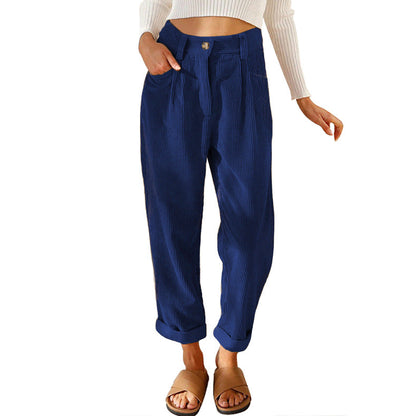 Chelsie - Komfortable Damenhose aus Cord mit hohem Bund