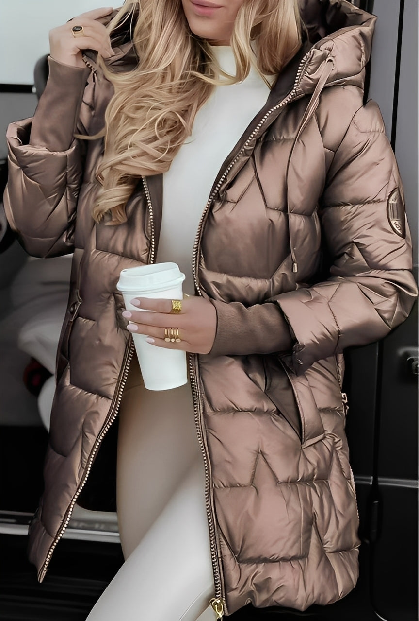 Rebecca - Warmer, dicker Damen-Hoodie-Mantel