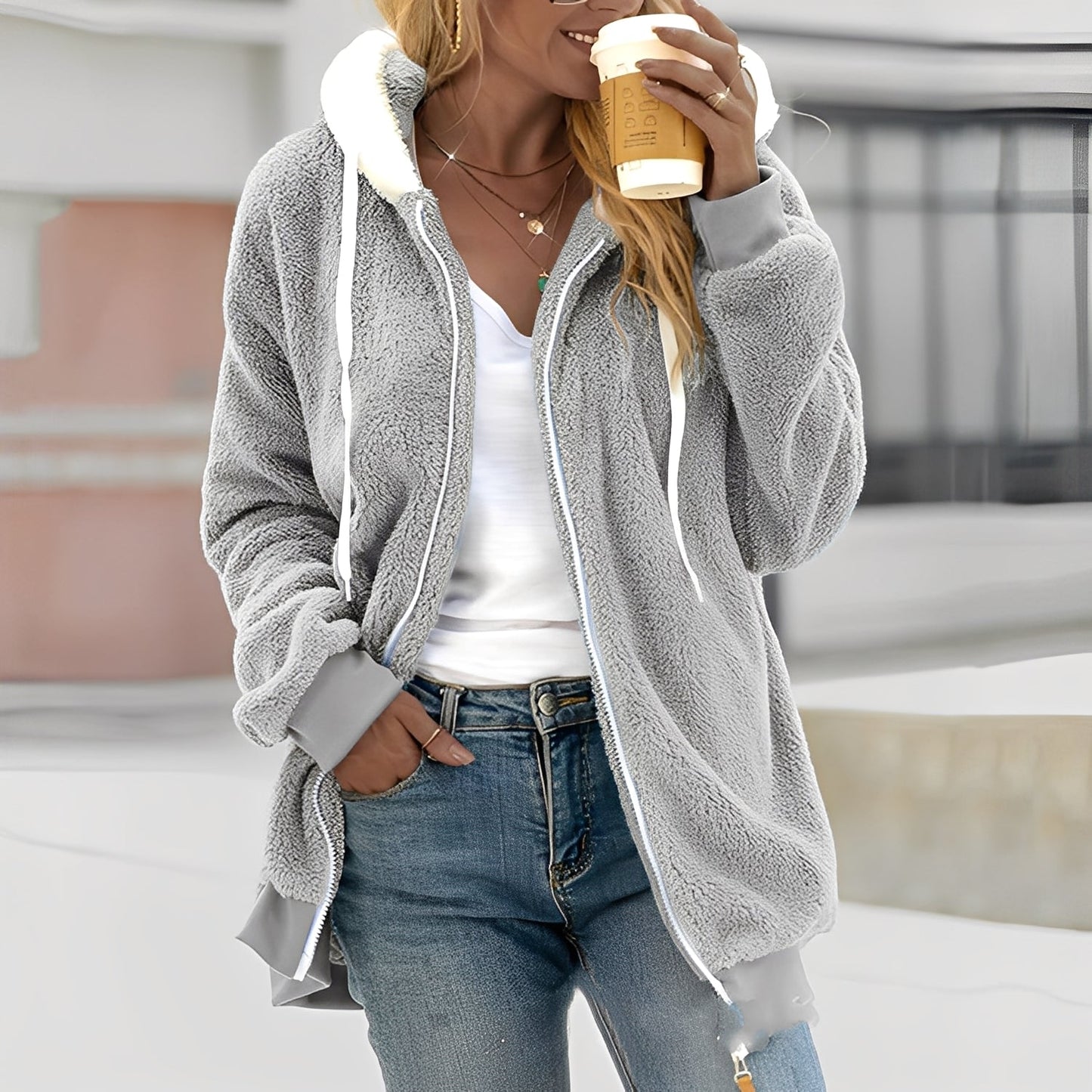 Rheanna - Damen Kapuzen-Fleecejacke für Wohlgefühl