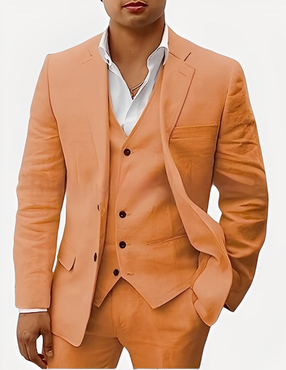 Beckham - Elegantes dreiteiliges Herren-Leinenset