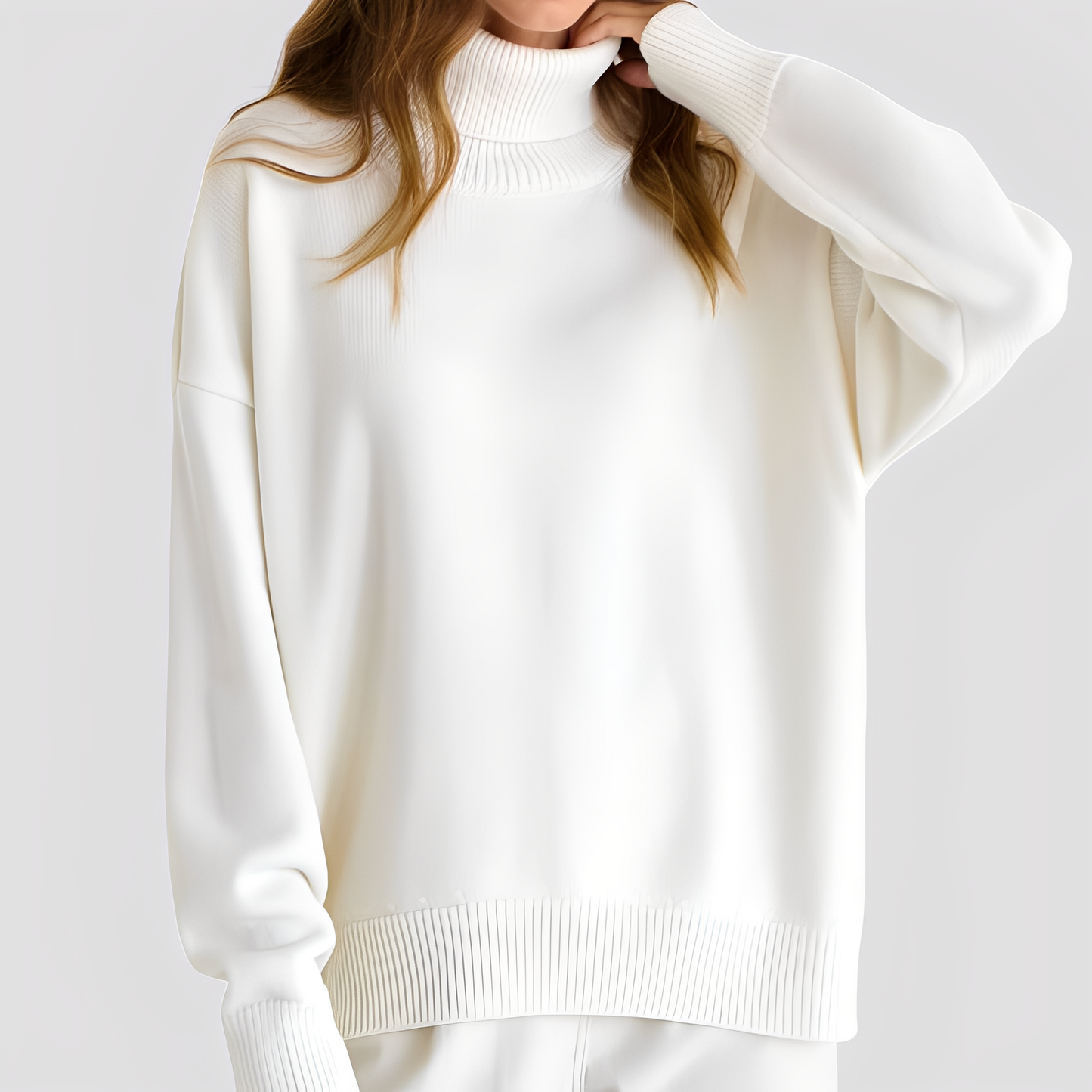 Nylah - Einfacher, übergroßer Rollkragenpullover für Damen