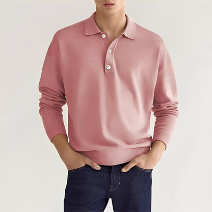 Dominic - Gemütliches Langarm-Poloshirt für Herren