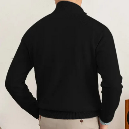 Olivier - Baumwollpullover mit kurzem Reißverschluss