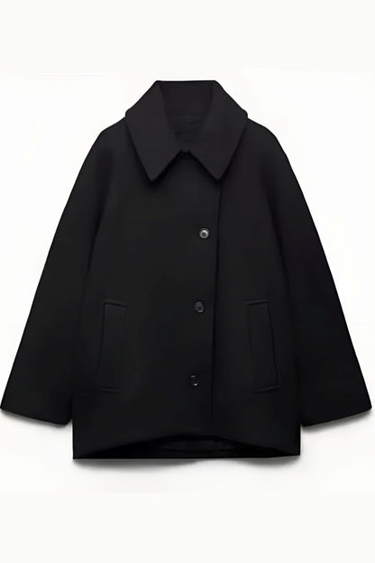 Elena – Oversize-Mantel aus Wollmischung Doppelreihig