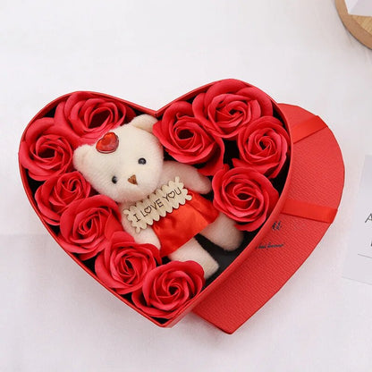 Herzform – Rosenbär Geschenkbox Valentinstag