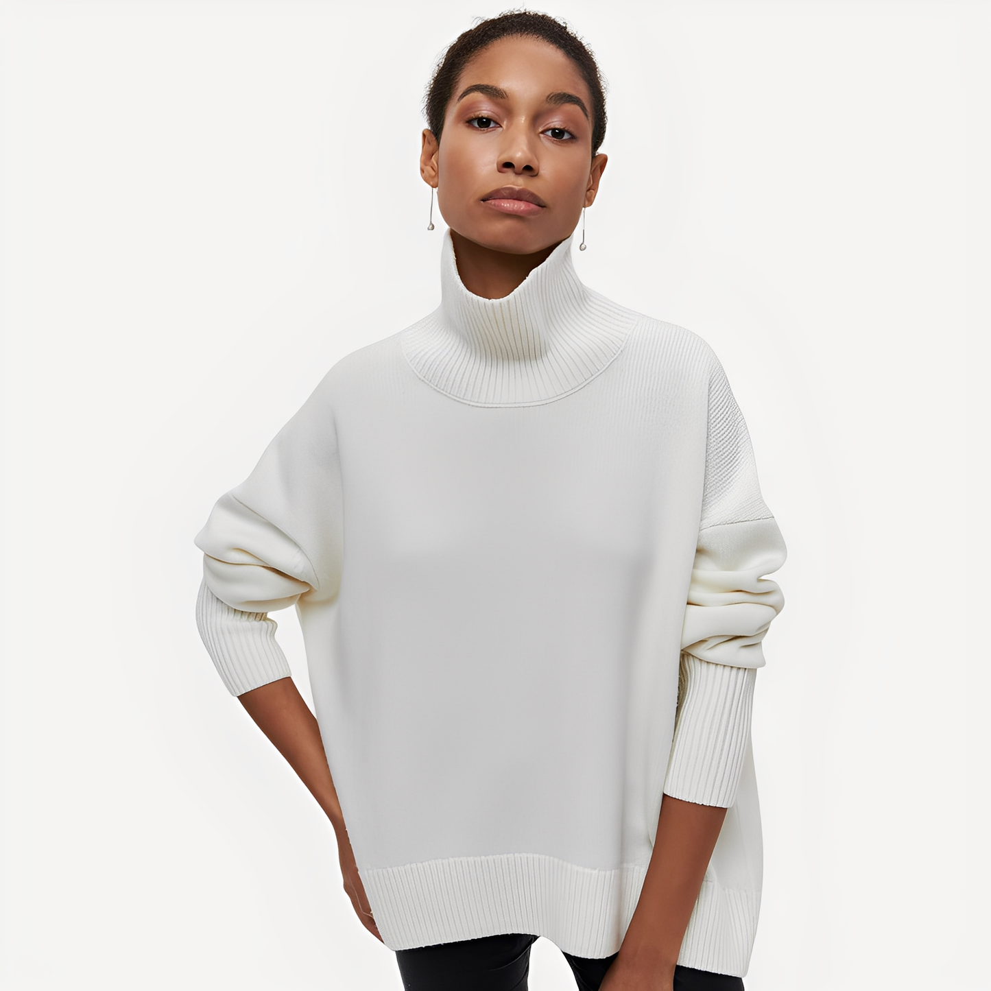 Margery - Damenpullover mit lässigem Schnitt und hohem Kragen