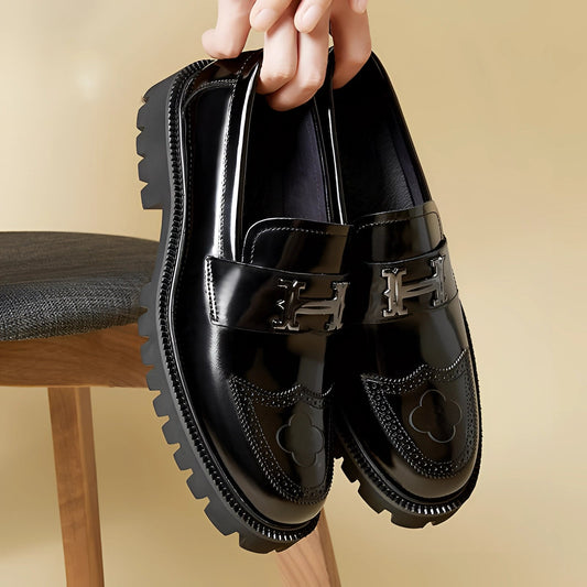 Marc – Bordeauxfarbene Lederschuhe mit dicker Sohle