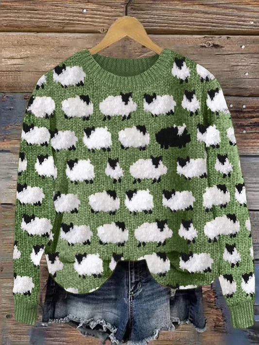 Marta – Wollpullover mit Schafsmuster