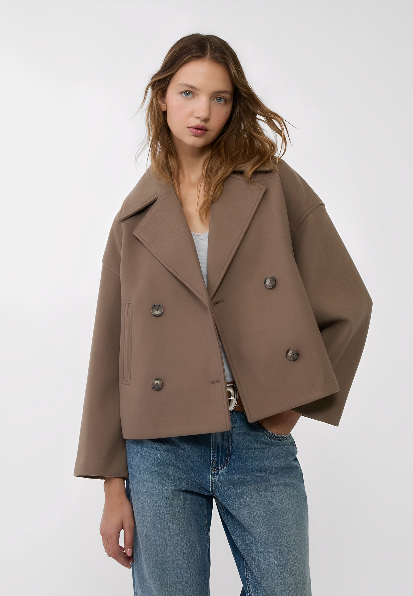Claire – Kurze Elegante Zweireihige Jacke