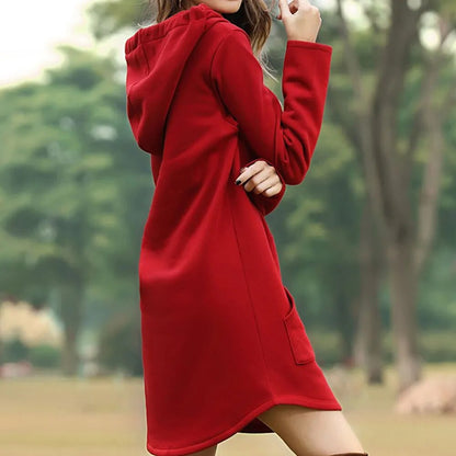 Juris – Langes Kapuzen-Sweatshirt-Kleid