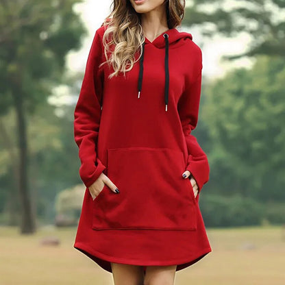 Juris – Langes Kapuzen-Sweatshirt-Kleid