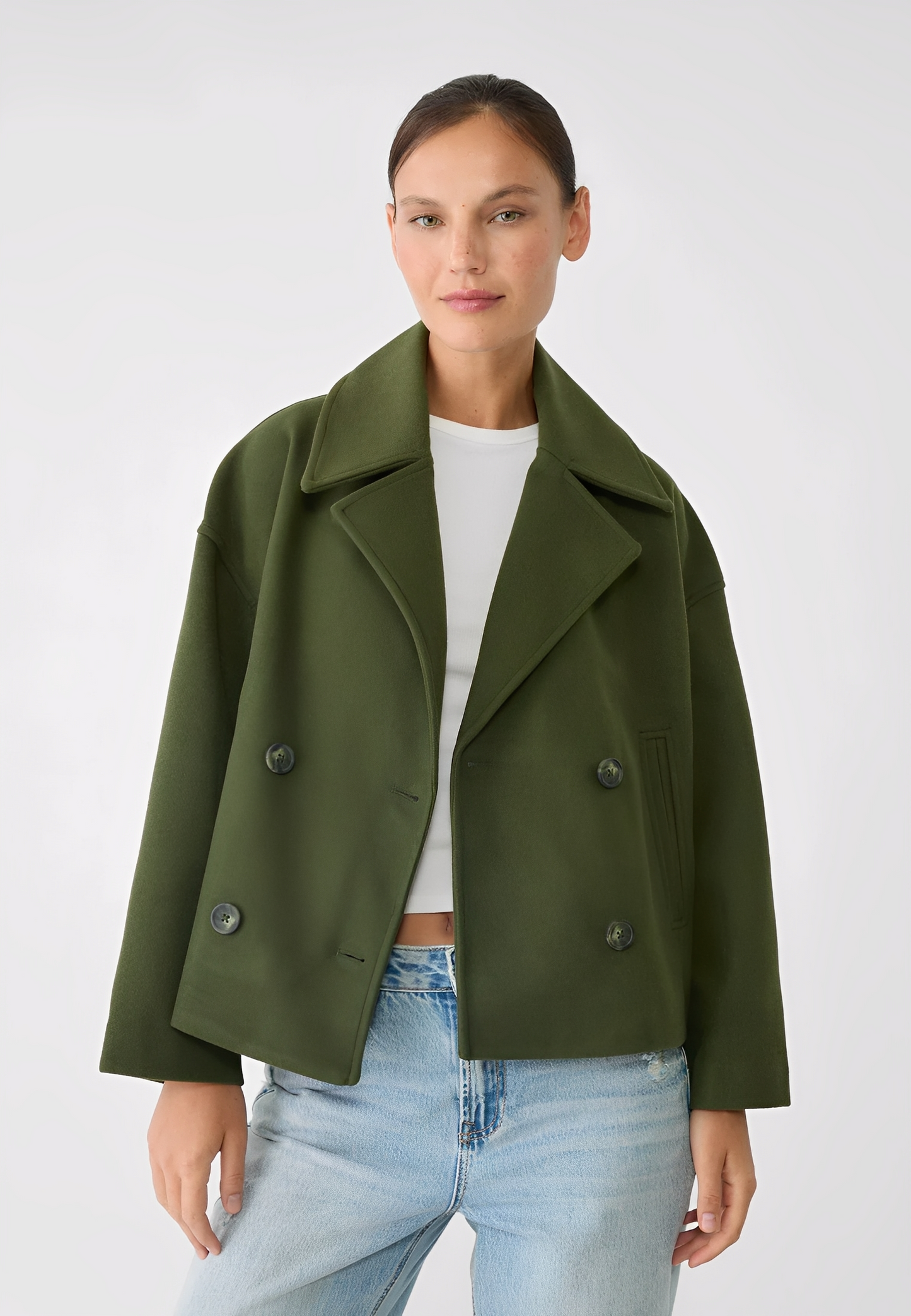 Claire – Kurze Elegante Zweireihige Jacke