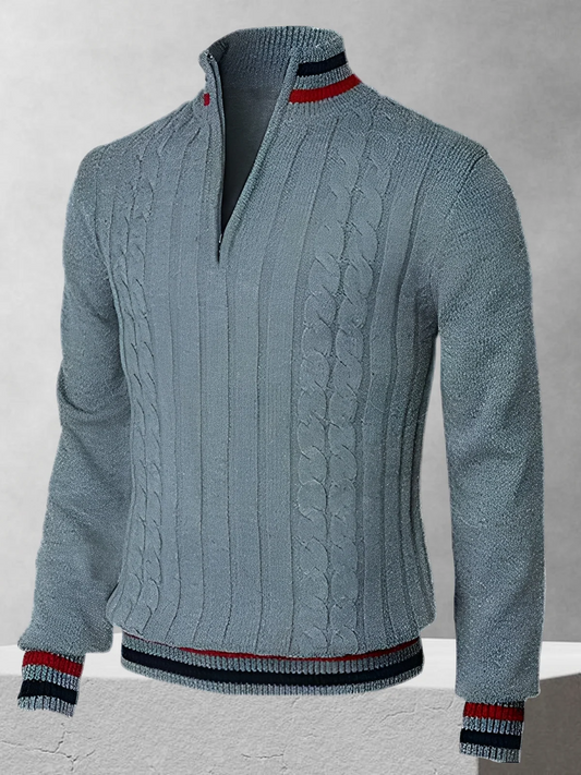 RALPH POLO – Reißverschluss-Strickpullover im italienischen Stil