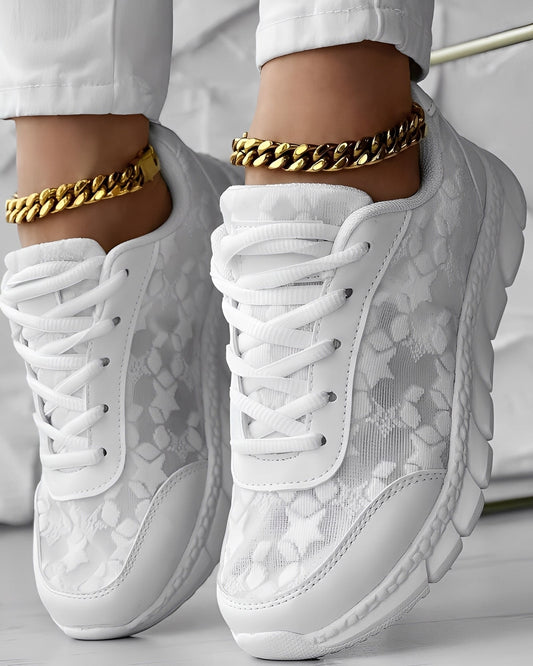 Elisabeth - Bequeme, luftige Schuhe für Damen mit Blumenmotiven