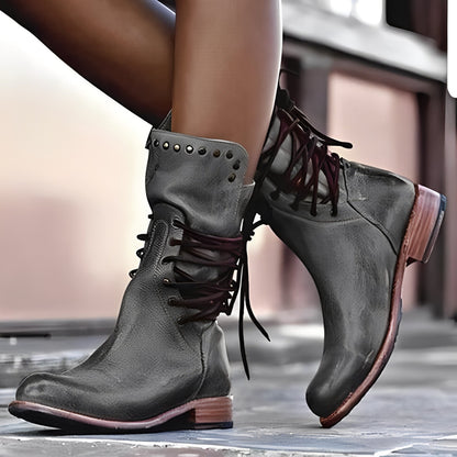 Lenora - Damenschuhe aus Vintage-Leder mit niedrigem Absatz