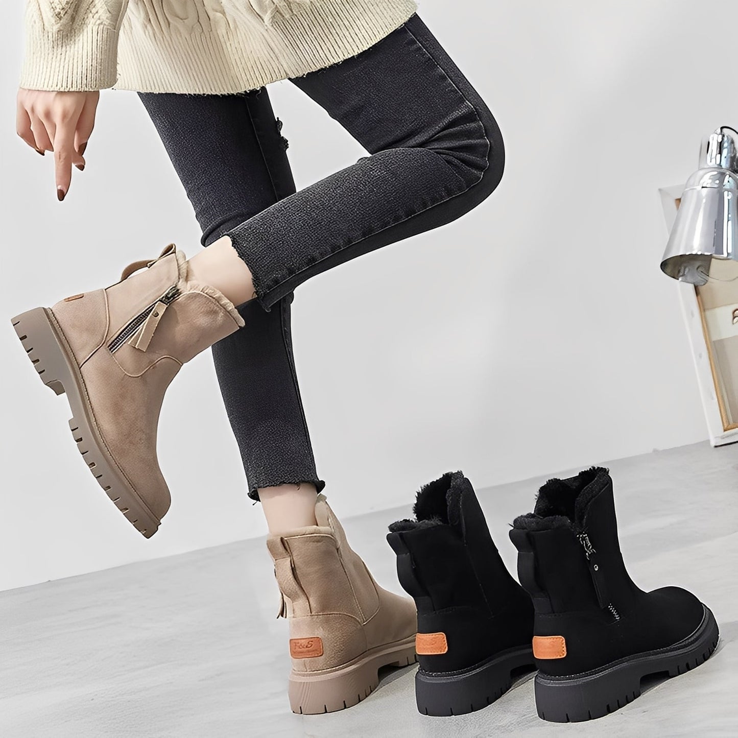 Raschelle - Trendige, leichte Damenstiefel mit Fleecefutter
